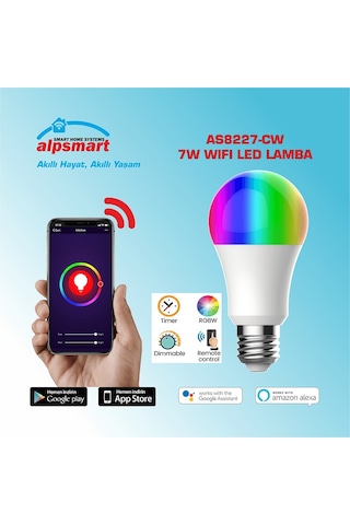Alpsmart - As8227-cw Wifi Akıllı 7 Watt Led Lamba