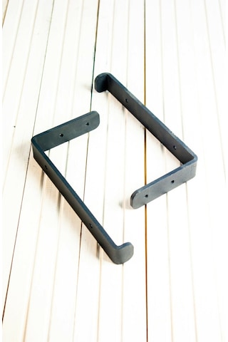 Dekoratif Metal Siyah Raf Ayağı (4'lü Set) - (4 Adet Metal Raf Ayağı + 8 Adet Vida + 8 Adet Dübel)