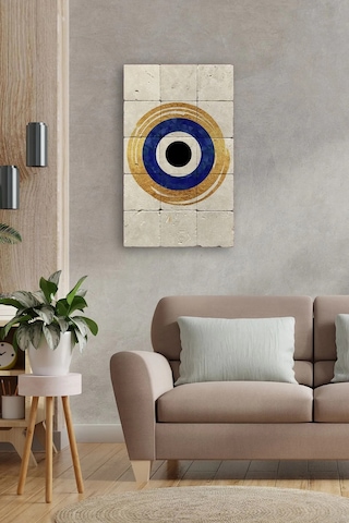Doğal Taş Tablo Nazar Boncuğu Desenli 30x550cm