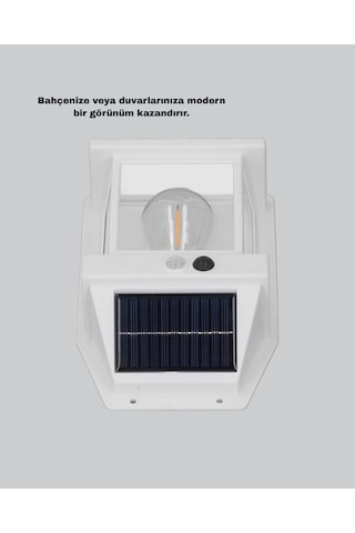 Güneş Enerjili Dış Mekan Sensörlü Duvar Lambası Ip65 Su Geçirmez 04183635