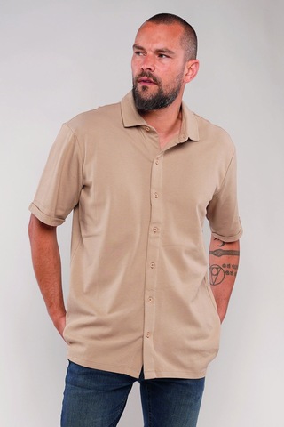 Gabria Katlama Kol Erkek Gömlek Vizon