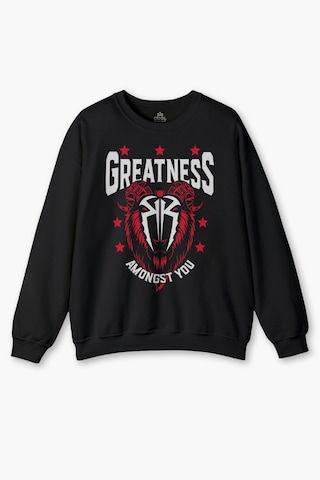 So Cool Siyah Sweatshirt Greatness Roman Reigns Gym Spor Fitness Siyah Baskılı Sweat Siyah