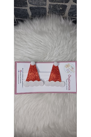 Örgümania Çıtçıtlı Toka- Eva Yılbaşı Tokası - Yılbaşı Şapkası Kırmızı