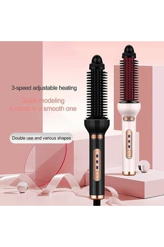 2 Saç Kurutma Fırçası Otomatik Dönen Roller Profesyonel Sıcak Hava Döner Dönen Fırça Styler Tombul Kıvırcık Demir 2qbz2ı Siyah