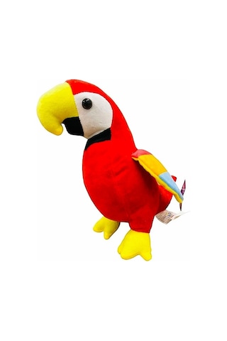 Peluş Oyuncak Kırmızı Papağan Kuş 30 Cm Kırmızı