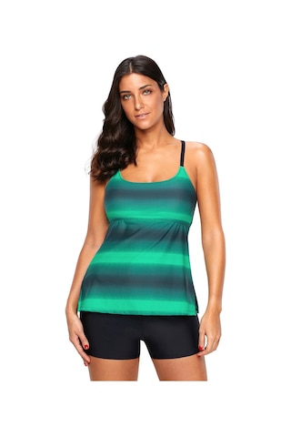 Mufunye Büyük Beden Tankini Mayosu - Mor Renkli Gradyan Desenli, Hafif Ve Dayanıklı, 3xl, Outdoor Aktivitelere İdeal, Toptan Satış Diğer