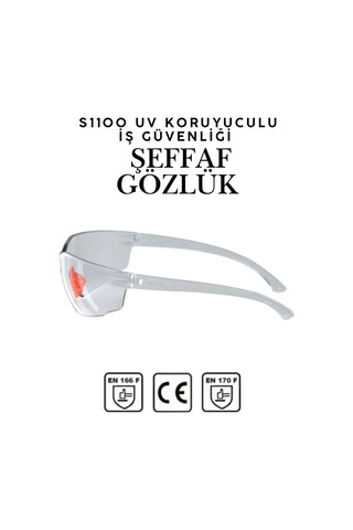 S1100 Şeffaf İş Güvenlik Gözlüğü - Silikonlu Koruyucu Çapak Gözlüğü - Buğulanmaz & Darbe Dayanıklı