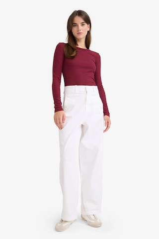 Defacto Slim Fit Dar Kesim Basic Düz Fitilli Kaşkorse Uzun Kollu Tişört E5767ax25aubr115 Bordo