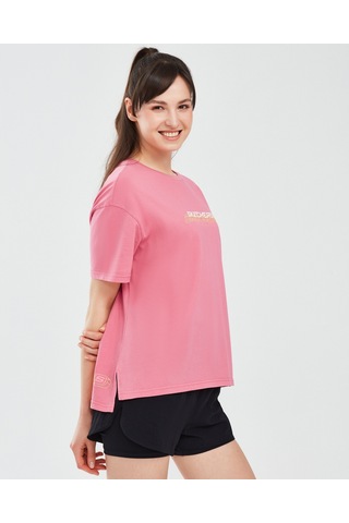 Skechers Graphic T-Shirt W Short Sleeve Kadın Pembe Tshirt S241199-590 Açık Pembe
