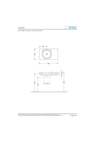 Serel Sapphire 46 x 80 CM Etajerli Mobilya Dolap Uyumlu Lavabo Sp41