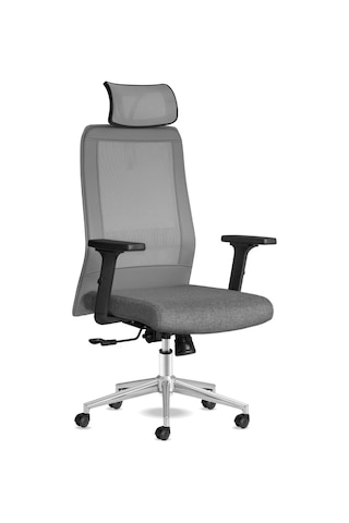 Kolto Başlıklı Gri Çalışma Koltuğu