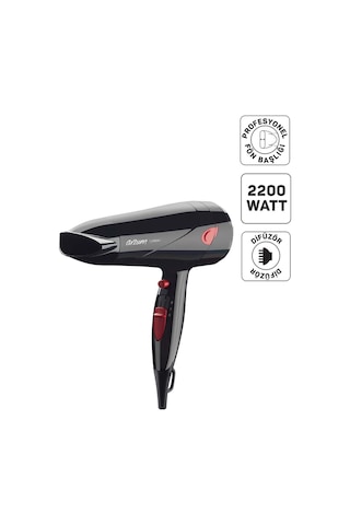 Arzum AR569 Linda Saç Kurutma Makinesi 2 Hız Ayarı, Soğuk Hava ve Difüzör, 2000W, Siyah
