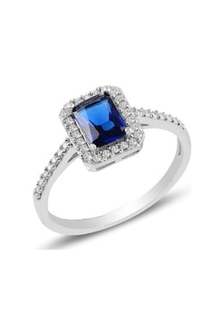 Gümüş Rodyumlu Safir Baget Taşlı Üçlü Set