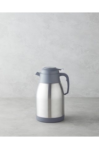 English Home Good Mood Temp Çelik Termos 2 Litre Gri Gri