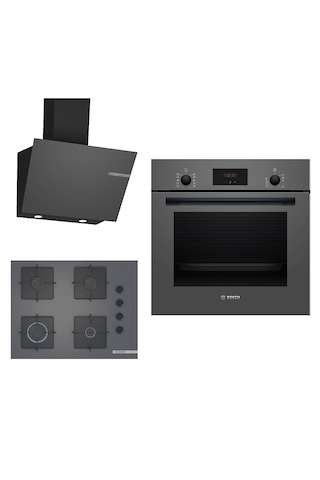 Bosch HBF512BH1T-POP7C9P30O-DWK66PJ70T Ankastre Gri 3 Lü Set 306