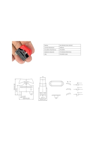 Ic-209 Saç Kurutma Makinası Düğmesi Anahtarı 3p 0-1-2 Siyah