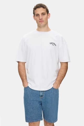 Ucla Kaıus Beyaz Bisiklet Yaka Baskılı Ve Nakışlı %100 Pamuk Oversize Erkek Tshirt