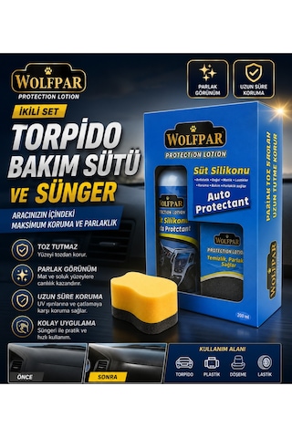 İkili Set Torpido Bakım Sütü Ve Sünger