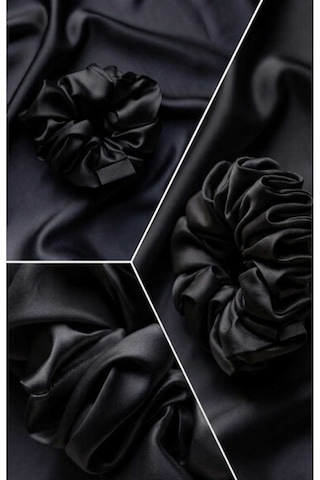 Lüks Saten Saç Tokası Saç Kırmayan İz Bırakmayan Large Scrunchie Topuz Tokası 3adet Siyah