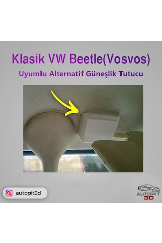 Volkswagen Beetle Klasik / Vosvos Uyumlu Alternatif Güneşlik Tutucu