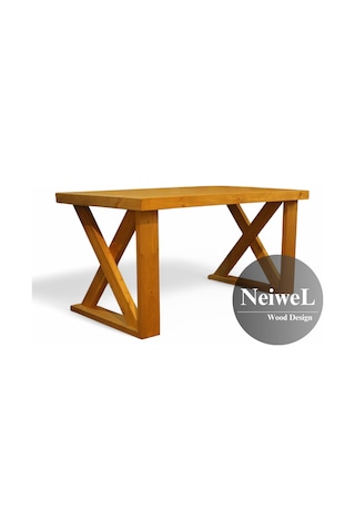 Neiwel Wood Doğal Ahşap Çalışma Ve Ofis Masası-80cm-120cm Açık Ceviz