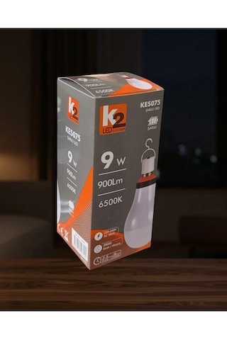 Acil Aydınlatma Şarjlı Led Ampul 9w Beyaz Işık E27 Duy Kes075 Kamp Feneri 6500k 4 Lü Paket