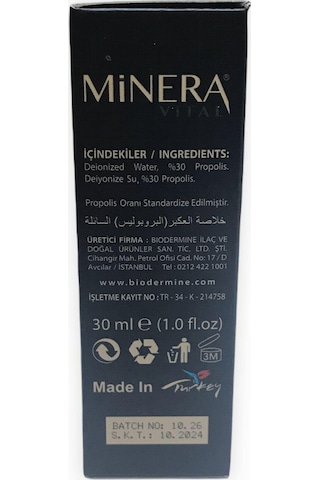 Minera %30 Propolis Saf Sıvı Ekstrakt 30 Ml