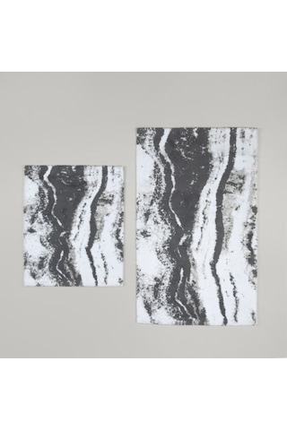 Linens Stone 2'li 60x100 / 50x60 Cm Banyo Paspas Seti Gri Gri