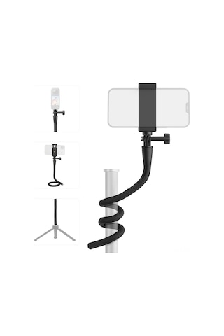 Fosenze Telesın Te-fm-003 52cm Esnek Metal Gövdeli Kamera Stativ, 300g Yük Taşıma, Her Açıya Ayarlanabilir, Telefon Tutucu Ve 1/4" Vida, Gopro/ınsta360/iphone/android Uyumlu