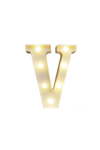 Jeehugo V Harfi Led Dekoratif Işık - Ip54 Su Geçirmez, Sıcak Beyaz Sürekli Aydınlatma, 2xaa Pil Dahil Değil , Parti/ev Dekorasyonu Diğr