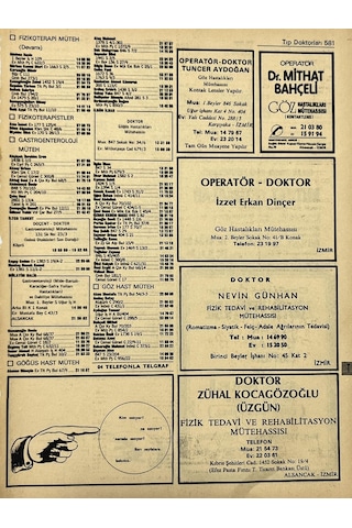 İzmir 1982-1983 Meslek Reklam İlanı Efemera S581