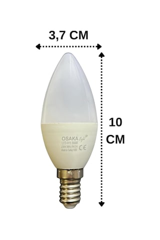 Osaka 7w 50w Sarı Işık 3000k E14 Duylu Led Mum Ampul, 2 Adet Diğer