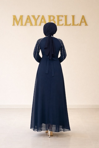 Mayabella İşlemeli Abiye Tesettür 20251311-mb3 Lacivert
