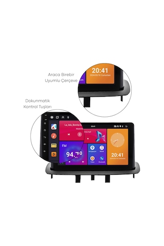 Renault Megane 3 Android Multimedya Sistemi 2010-2015 4gb Ram, 64gb Hafıza, Bluetooth, Carplay & Android Auto Kamera  9"
