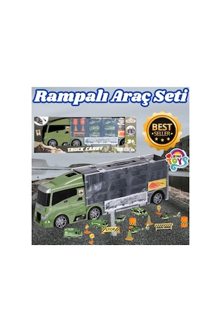 Rampalı Askeri Tır Seti - Askeri Taşıyıcı Tır - Kaydıraklı Kamyon - Araç Yol Seti - Tır Yol Seti - O