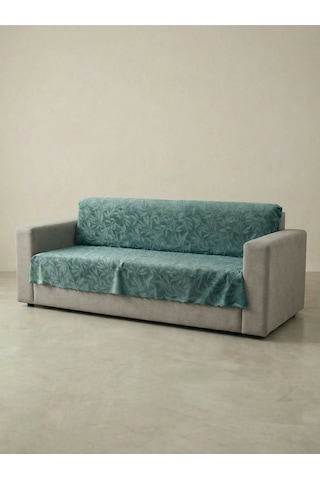 Sofline Kaymaz Tabanlı Tay Tüyü Çekyat, Koltuk, Kanepe Örtüsü 175x210cm Mavi
