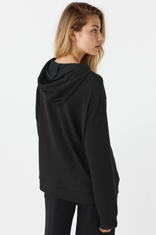 Hiccup Modal Touch Fermuarlı Kapşonlu Sweatshirt Siyah