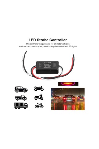 Vkemall Motorlu Araçlar İçin Led Fren Lambası Strobe Kontrolcü - 4 Sürekli +4 Yavaş Flash Fonksiyonu, Abs Malzeme, 9-16v Geniş Voltaj Aralığı
