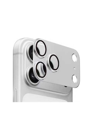 Adige İphone 17 Pro Kamera Lens Koruyucu Gümüş + Ekran Koruyucu Gümüş