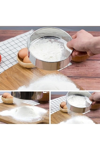 Geeroyoo 60 Göz Paslanmaz Çelik Un Eleği, 15 Cm Pişirme Ve Gıda Temizleme İçin İdeal Elek Gümüş