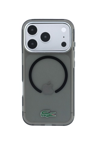 Apple Uyumlu iPhone 18 Pro Max Kılıf Lacoste Lisanslı M-safe Uyumlu Lake Timsah Logolu Iml Frosted Kapak Siyah