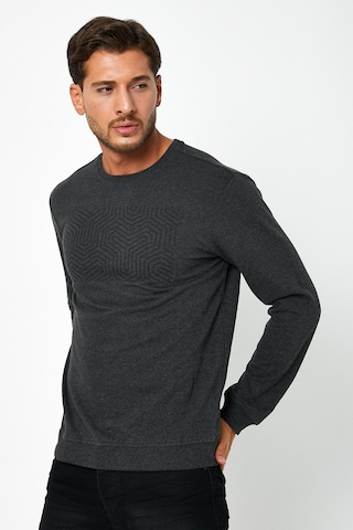 Erkek Baskılı Sweatshirt Antrasit Antrasit