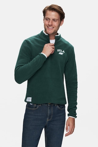 Ucla Cornıng Yeşil Yarım Fermuarlı Nakışlı Polar Standard Fit Erkek Sweatshirt Yeşil