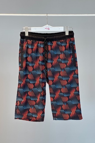 Desenli Erkek Şort Kapri Mayo Rks-04 Remsa Mayo Siyah