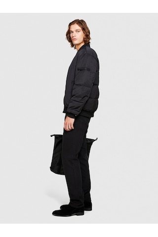 Sisley %100 Koton Slim Fit Desenli Kanvas Pantolon Erkek Siyah T-shirt - 323a4tfhse01t