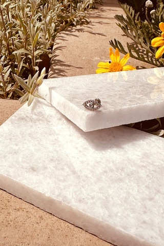 Göz Eye Tasarım Zirkon Taşlı Gümüş Renk 316l Stainless Steel Çelik Piercing Tragus Helix