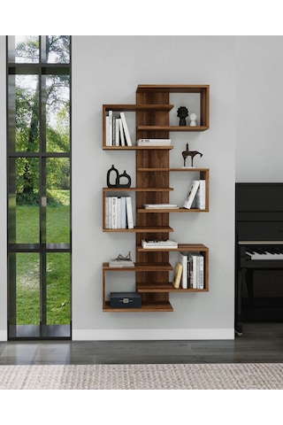 Arnetti Lotus Kitaplık Ve Duvar Rafı Ceviz