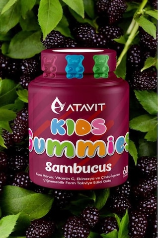 Atavit Kids Sambucus 60 Gummies 3 Adet