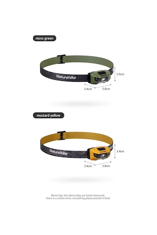 Naturehike Hakino 210 Lümen Kafa Lambası Moss Green Çok Renkli