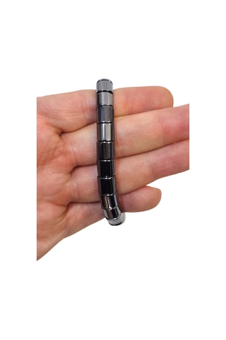 Unisex Kaliteli Hematit Bileklik 432-1 Gri